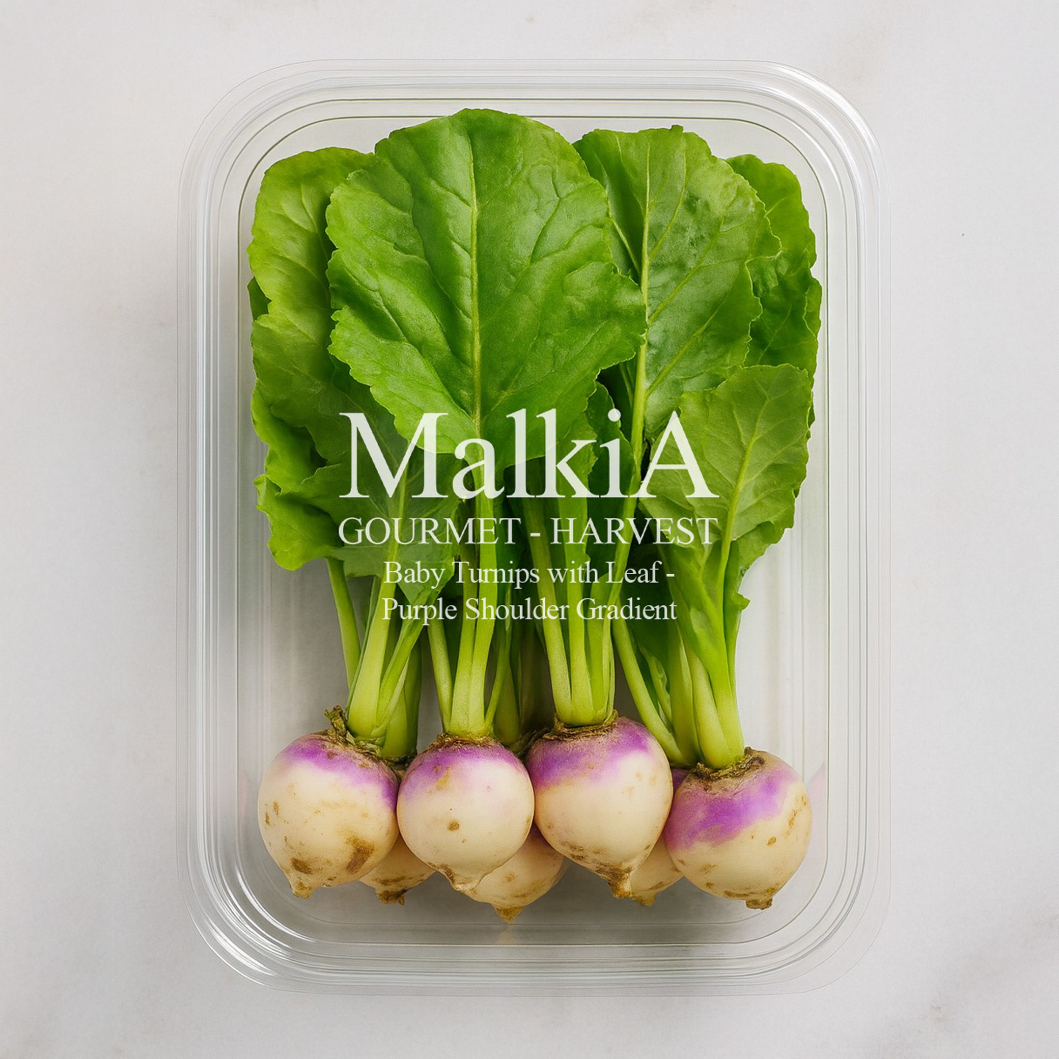 Baby Turnips with Leaf - Purple Shoulder Gradient